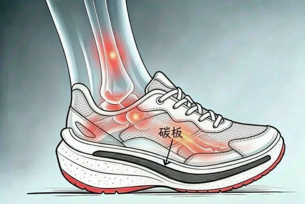 长期穿碳板鞋的受害者出现了